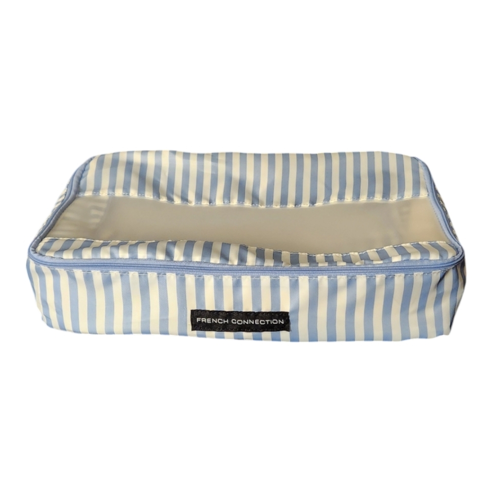 French Connection Blue and White Striped 6 Piece Travel Packing Cube Set NWOT